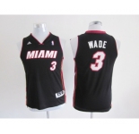 youth nba miami heat #3 wade black[revolution 30 swingman]