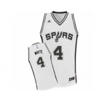 Men Adidas San Antonio Spurs #4 Derrick White Swingman White Home NBA Jersey