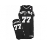 Men Adidas San Antonio Spurs #77 Joffrey Lauvergne Authentic Black Road NBA Jersey