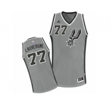 Men Adidas San Antonio Spurs #77 Joffrey Lauvergne Swingman Silver Grey Alternate NBA Jersey