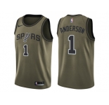 Men Nike San Antonio Spurs #1 Kyle Anderson Green Salute to Service NBA Swingman Jersey