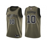 Men Nike San Antonio Spurs #10 Dennis Rodman Green Salute to Service NBA Swingman Jersey