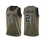 Men Nike San Antonio Spurs #21 Tim Duncan Green Salute to Service NBA Swingman Jersey