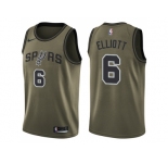 Men Nike San Antonio Spurs #6 Sean Elliott Green Salute to Service NBA Swingman Jersey
