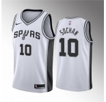 Men' San Antonio Spurs #10 Jeremy Sochan White Association Edition Stitched Jersey