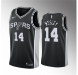 Men' San Antonio Spurs #14 Blake Wesley Black Association Edition Stitched Jersey