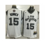 Men San Antonio Spurs #15 Matt Bonner White Latin Nights Stitched NBA Jersey