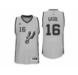 Men San Antonio Spurs #16 Pau Gasol New Swingman Alternate Gray Jersey