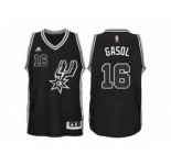 Men San Antonio Spurs #16 Pau Gasol New Swingman Black Signature Spur Jersey