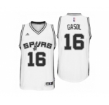 Men San Antonio Spurs #16 Pau Gasol New Swingman Home White Jersey