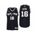 Men San Antonio Spurs #16 Pau Gasol New Swingman Road Black Jersey