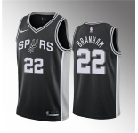 Men' San Antonio Spurs #22 Malaki Branham Black Association Edition Stitched Jersey
