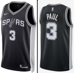 Men' San Antonio Spurs #3 Chris Paul Black Association Edition Stitched Jersey
