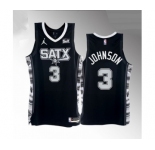 Men' San Antonio Spurs #3 Keldon Johnson 2022-23 Black Stitched Jersey