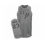 Men's Adidas San Antonio Spurs #23 Kevin Martin Authentic Silver Grey Alternate NBA Jersey