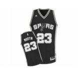 Men's Adidas San Antonio Spurs #23 Kevin Martin Swingman Black Road NBA Jersey