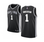 Men's Nike San Antonio Spurs #1 Kyle Anderson Swingman Black Road NBA Jersey - Icon Edition