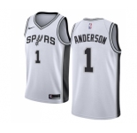 Men's Nike San Antonio Spurs #1 Kyle Anderson Swingman White Home NBA Jersey - Association Edition