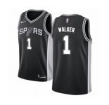 Men's Nike San Antonio Spurs #1 Lonnie Walker Swingman Black NBA Jersey - Icon Edition