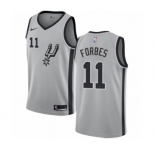 Men's Nike San Antonio Spurs #11 Bryn Forbes Authentic Silver NBA Jersey Statement Edition