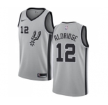 Men's Nike San Antonio Spurs #12 LaMarcus Aldridge Swingman Silver Alternate NBA Jersey Statement Edition