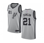 Men's Nike San Antonio Spurs #21 Tim Duncan Swingman Silver Alternate NBA Jersey Statement Edition