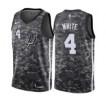 Men's Nike San Antonio Spurs #4 Derrick White Authentic Camo NBA Jersey - City Edition