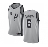 Men's Nike San Antonio Spurs #6 Sean Elliott Swingman Silver Alternate NBA Jersey Statement Edition
