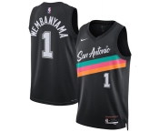 Men's San Antonio Spurs #1 Victor Wembanyama Black 2025-26 City Edition Swingman Stitched Basketball Jersey