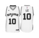 Men's San Antonio Spurs #10 David Lee New Swingman Home White Jersey