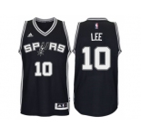 Men's San Antonio Spurs #10 David Lee New Swingman Road Black Jersey