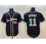 Men's San Antonio Spurs #11 Carter Bryant Black Stitched Baseball Jersey