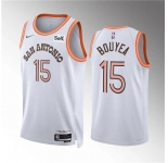 Men's San Antonio Spurs #15 Jamaree Bouyea White 2023-24 City Edition Stitched Basketball Jersey