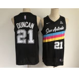 Men's San Antonio Spurs #21 Tim Duncan Authentic Black  Basketball Jersey - 2020-2021 City Edition