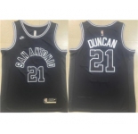 Men's San Antonio Spurs #21 Tim Duncan Black Stitched Basketball Jersey