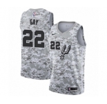 Men's San Antonio Spurs #22 Rudy Gay White Swingman Jersey - Earned Edition