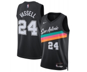 Men's San Antonio Spurs #24 Devin Vassell Black 2025-26 City Edition Swingman Stitched Basketball Jersey