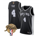 Men's San Antonio Spurs #4 De'Aaron Fox Black 2026 Finals Patch Icon Edition Stitched Basketball Jersey
