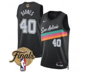 Men's San Antonio Spurs #40 Harrison Barnes Black 2026 Finals Patch City Edition Stitched Basketball Jersey