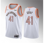 Men's San Antonio Spurs #41 Raiquan Gray White 2023-24 City Edition Stitched Basketball Jersey