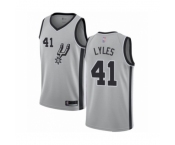 Men's San Antonio Spurs #41 Trey Lyles Authentic Silver Basketball Jersey Statement Edition