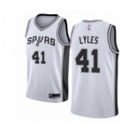Men's San Antonio Spurs #41 Trey Lyles Authentic White Basketball Jersey - Association Edition