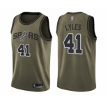 Men's San Antonio Spurs #41 Trey Lyles Swingman Green Salute to Service Basketball Jersey