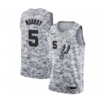 Men's San Antonio Spurs #5 Dejounte Murray White Swingman Jersey - Earned Edition