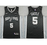 Men's San Antonio Spurs #5 Stephon Castle Black 2025-26 Icon Edition Stitched Basketball Jersey