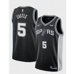 Men's San Antonio Spurs #5 Stephon Castle Black Stitched Basketball Jersey
