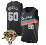 Men's San Antonio Spurs #50 David Robinson Black 2026 Finals Patch City Edition Stitched Basketball Jersey