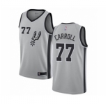 Men's San Antonio Spurs #77 DeMarre Carroll Authentic Silver Basketball Jersey Statement Edition