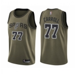 Men's San Antonio Spurs #77 DeMarre Carroll Swingman Green Salute to Service Basketball Jersey