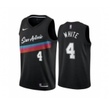 Men's San Antonio Spurs Black #4 Derrick White Black City Edition Fiesta 2020-21 Stitched Basketball Jersey